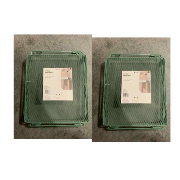 U Brands 2PK Mesh Locker Shelf Sage Green Size 12" - Picture 1 of 5